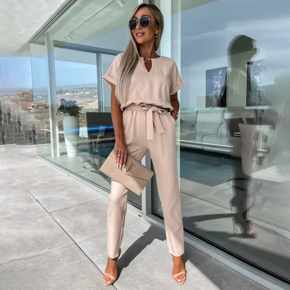 Melzano Chic Jumpsuit With Bow Detail