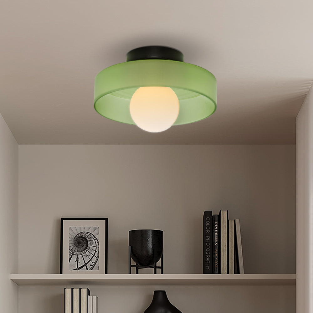 Culina – Round flush ceiling lamp – Glass design for kitchen & interior