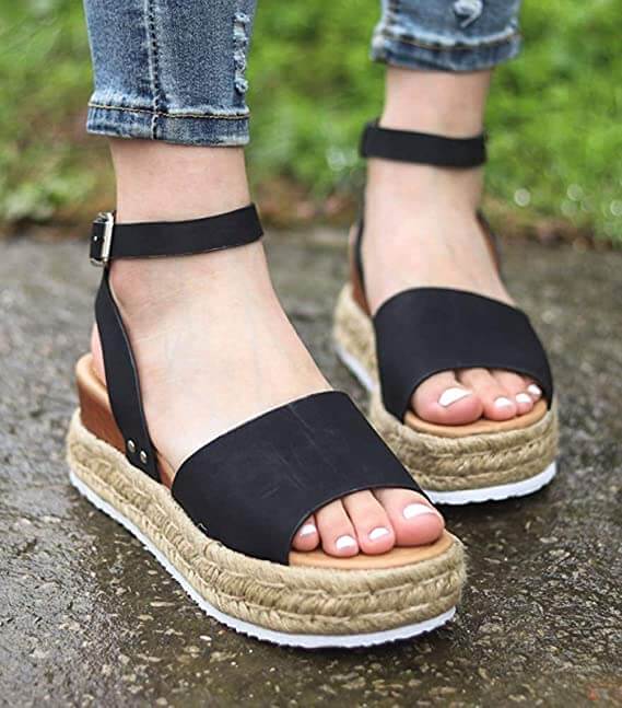 Zomerse Dames Sandalen met Espadrille-Platform en Comfort