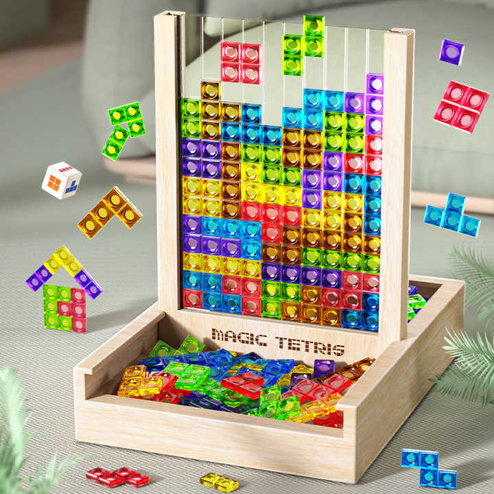 Ecoblock – Houten Tetris-bord educatief & duurzaam – voor alle leeftijden