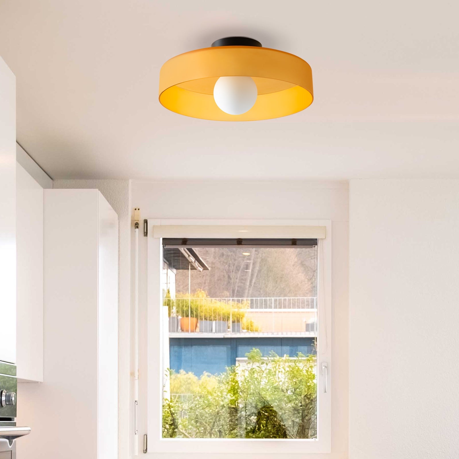 Culina – Round flush ceiling lamp – Glass design for kitchen & interior