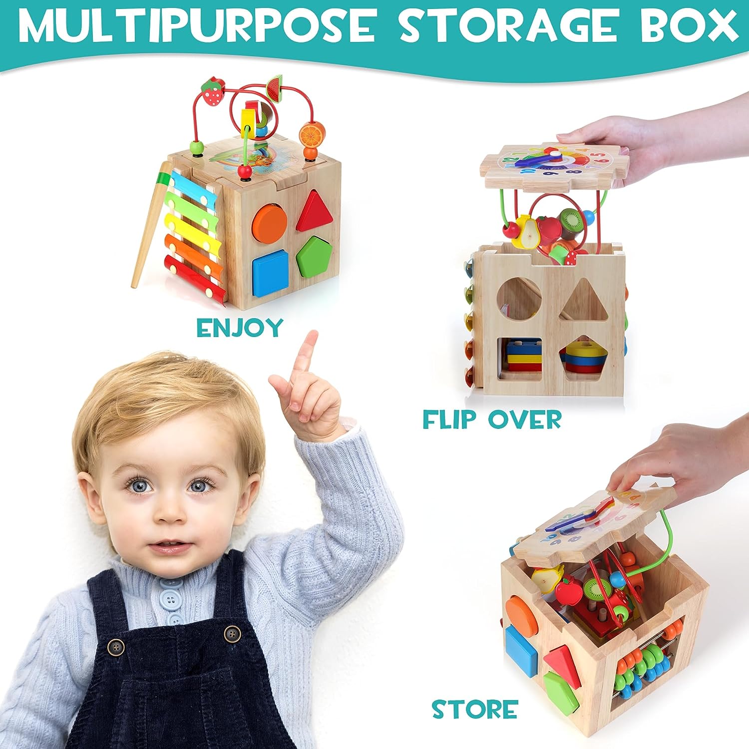 Minivivo 8-in-1 Montessori Kubus – Educatief Speelgoed vanaf 18 Maanden