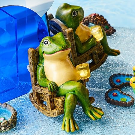 Statue de Grenouille Lumineuse pour Jardin - Décoration Extérieure Magique