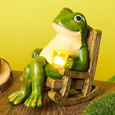 Statue de Grenouille Lumineuse pour Jardin - Décoration Extérieure Magique