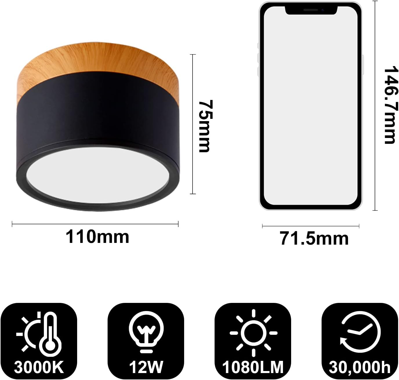 Cylora – Compacte flush plafondlamp – Moderne aluminium LED spot