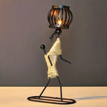 VintageMan Retro & Stylish Candle Holder - Handmade Elegance