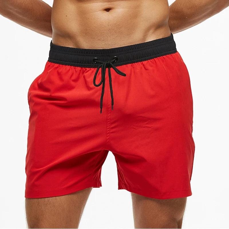 Melzano David effen kleur elastische taille heren zwembroek