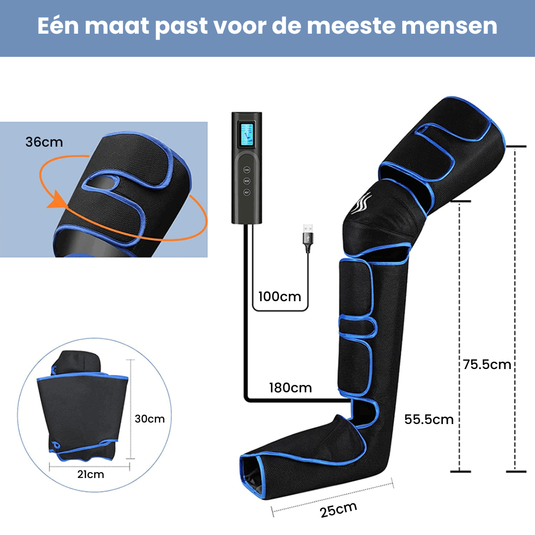 Virelo – 360° luchtdruk-beenmassage met warmte – voor actieve benen