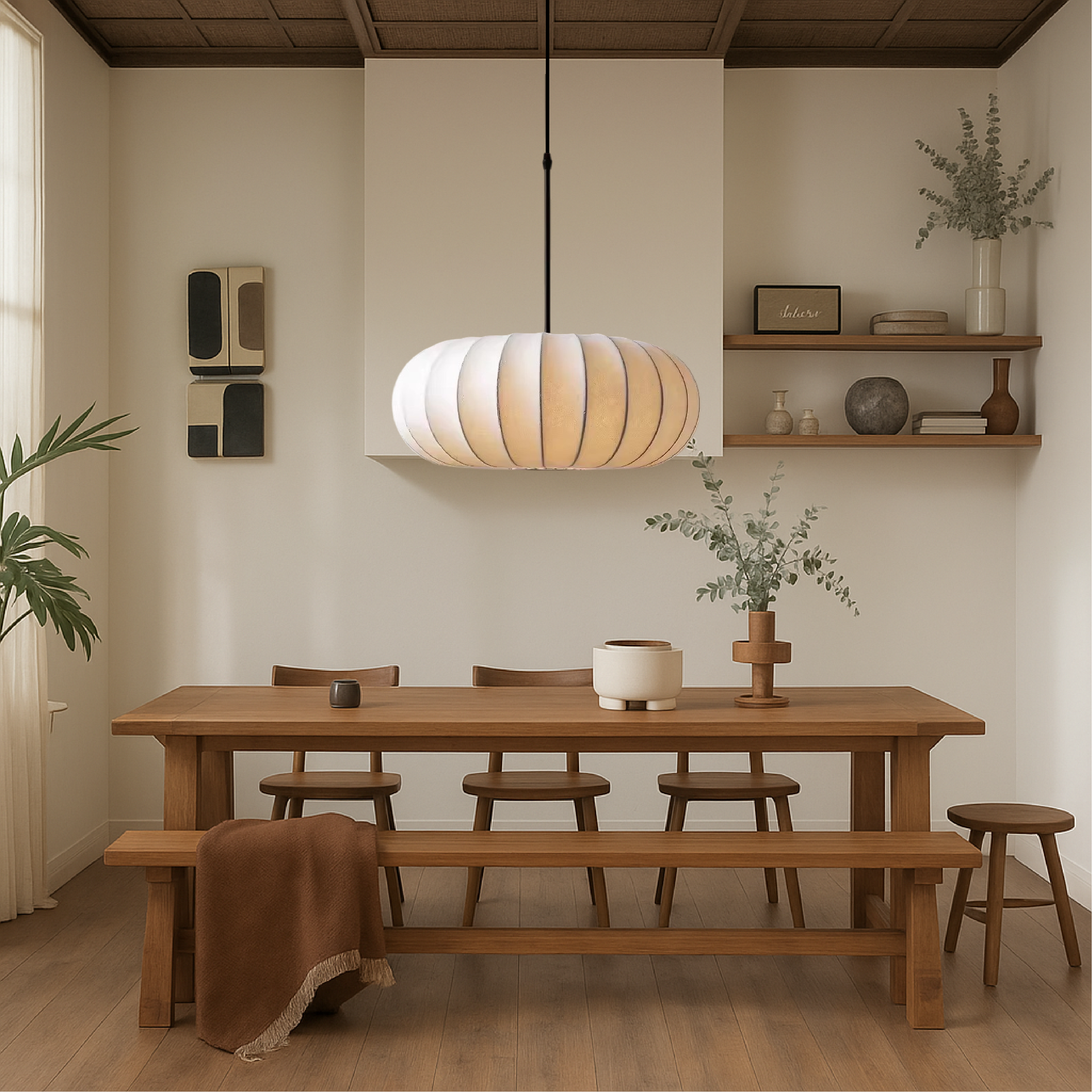 Verona – Handgemaakte zijden hanglamp – Moderne E27 pendellamp