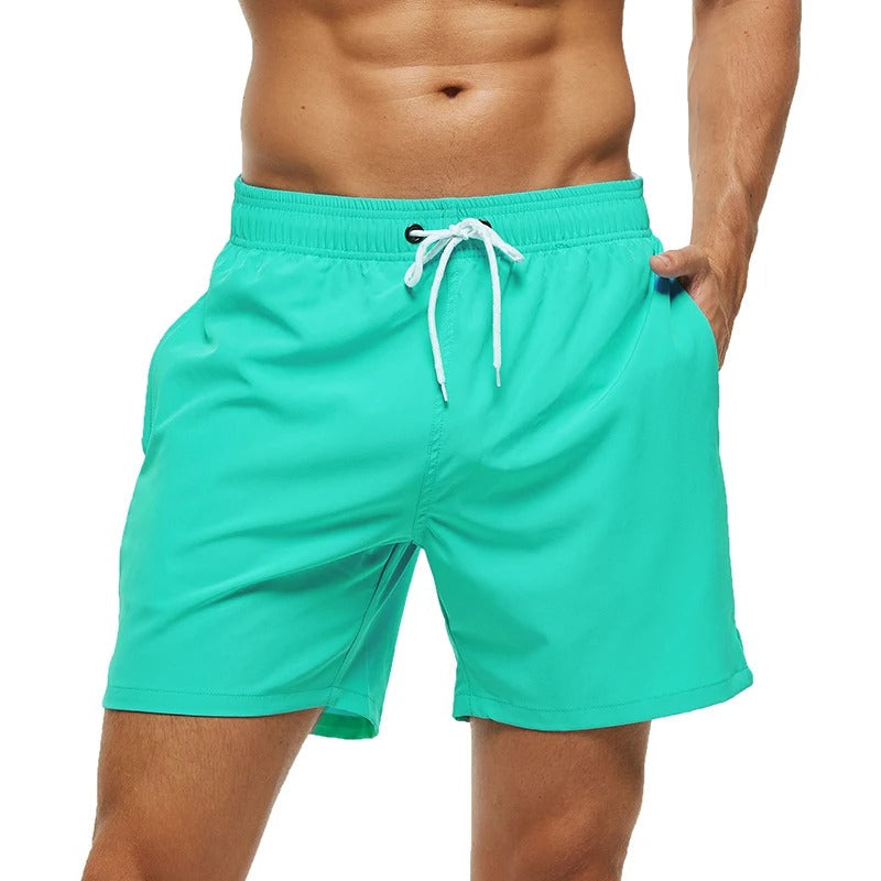 Melzano David effen kleur elastische taille heren zwembroek