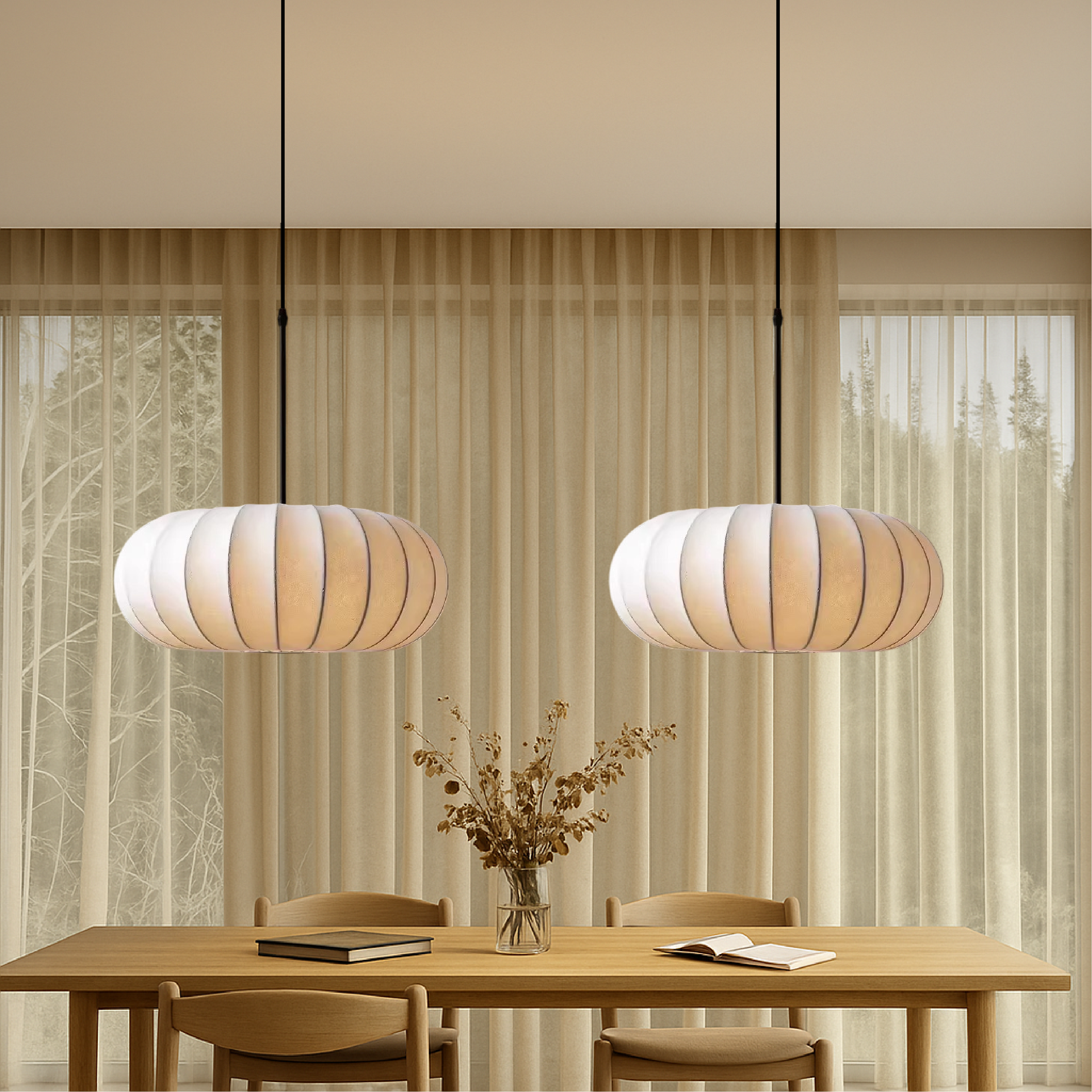 Verona – Handgemaakte zijden hanglamp – Moderne E27 pendellamp