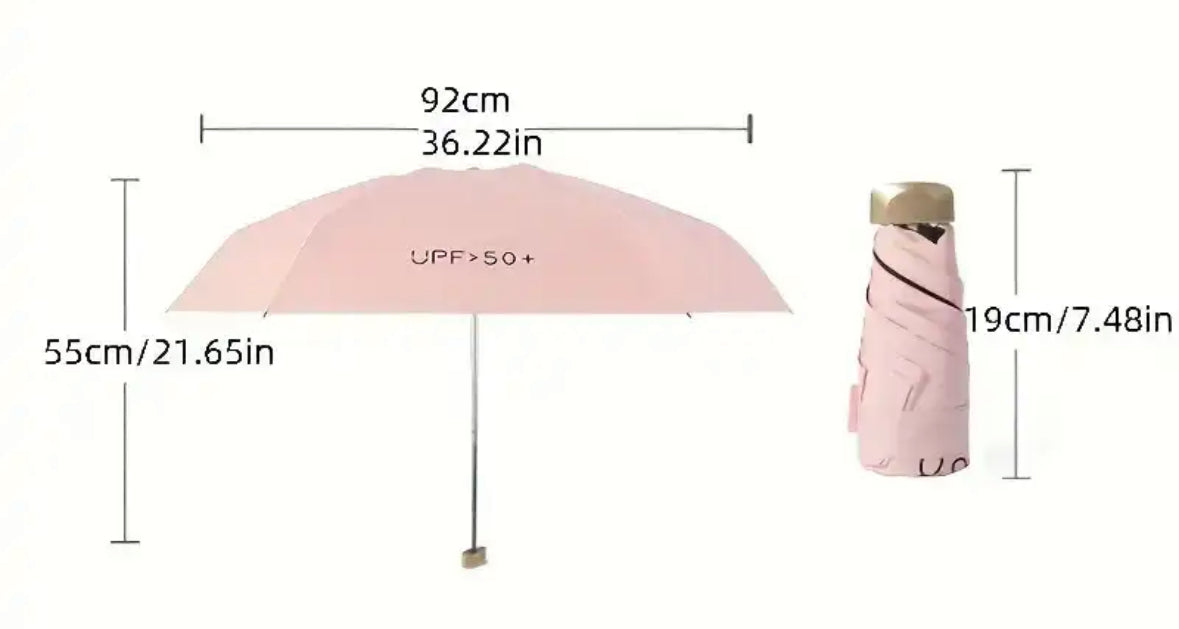 Melzano Mini Knirps voor Onderweg - Kleinste Paraplu, Windbestendig, UV-Blockend