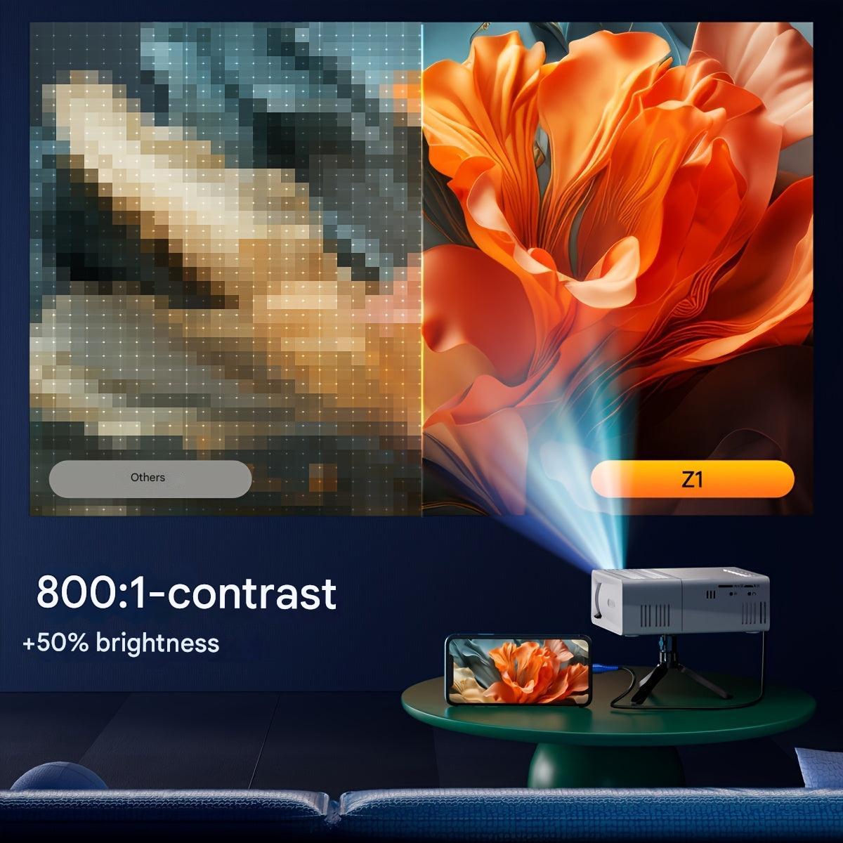 Ultra-Helldich Mini Projector – Portable Beamer with 3000 Lumens & HDMI/USB Connection Mini Projector (3000 Lumens) - LumoBeam