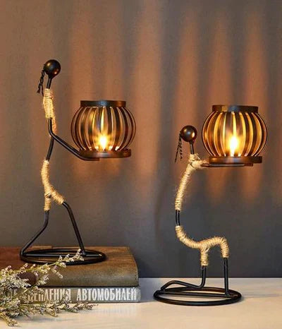 VintageMan Retro & Stylish Candle Holder - Handmade Elegance