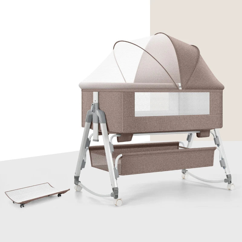 Yellow Portable Baby Cradle – Movable & Comfortable Nest Bed