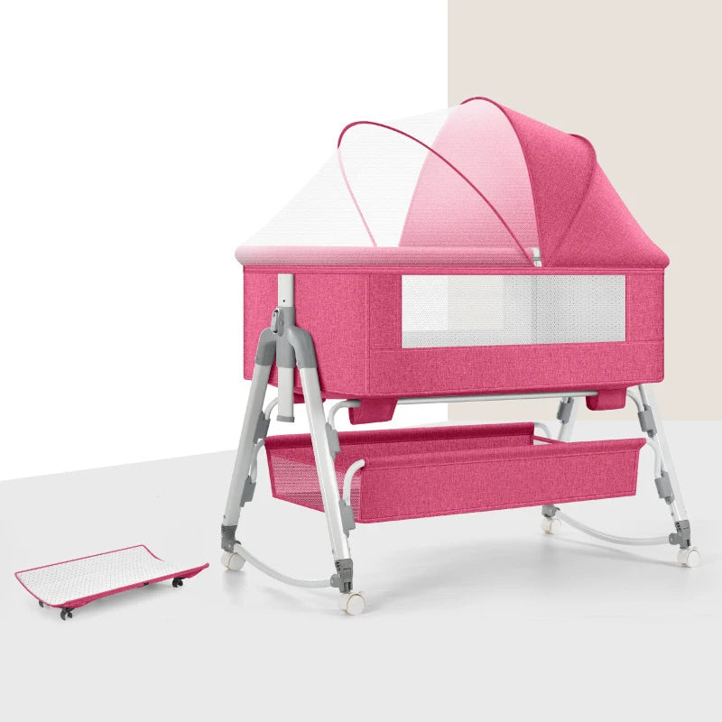 Yellow Portable Baby Cradle – Movable & Comfortable Nest Bed