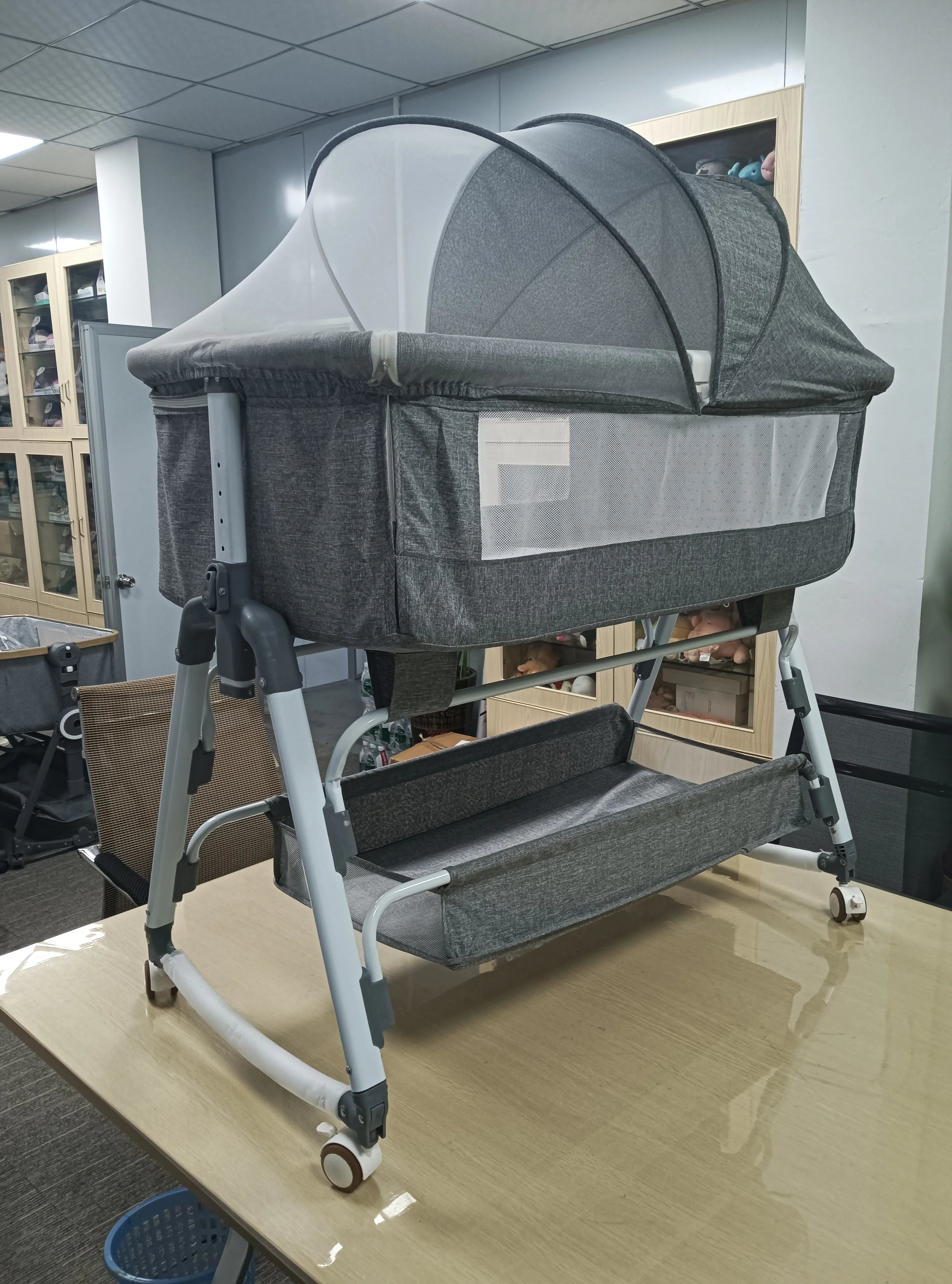 Yellow Portable Baby Cradle – Movable & Comfortable Nest Bed