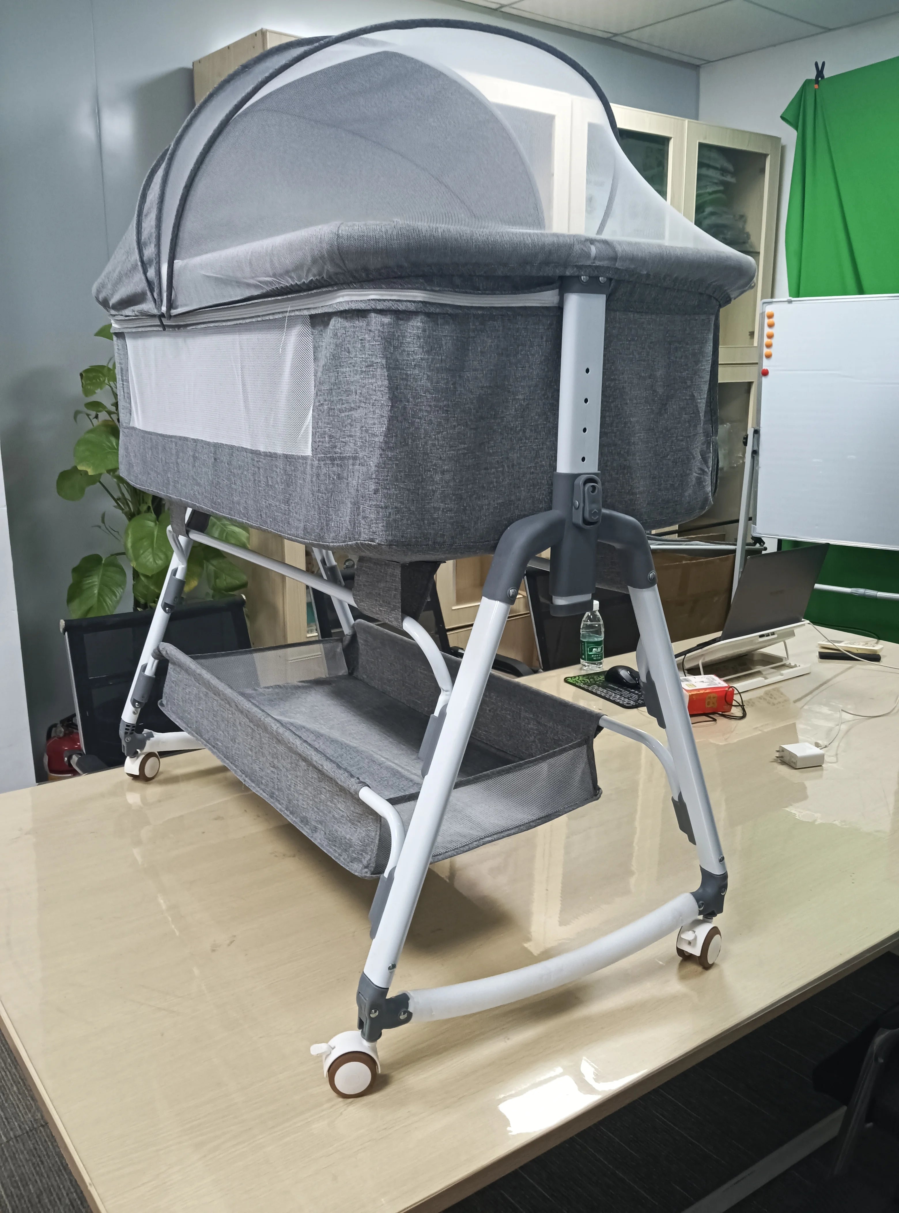 Yellow Portable Baby Cradle – Movable & Comfortable Nest Bed