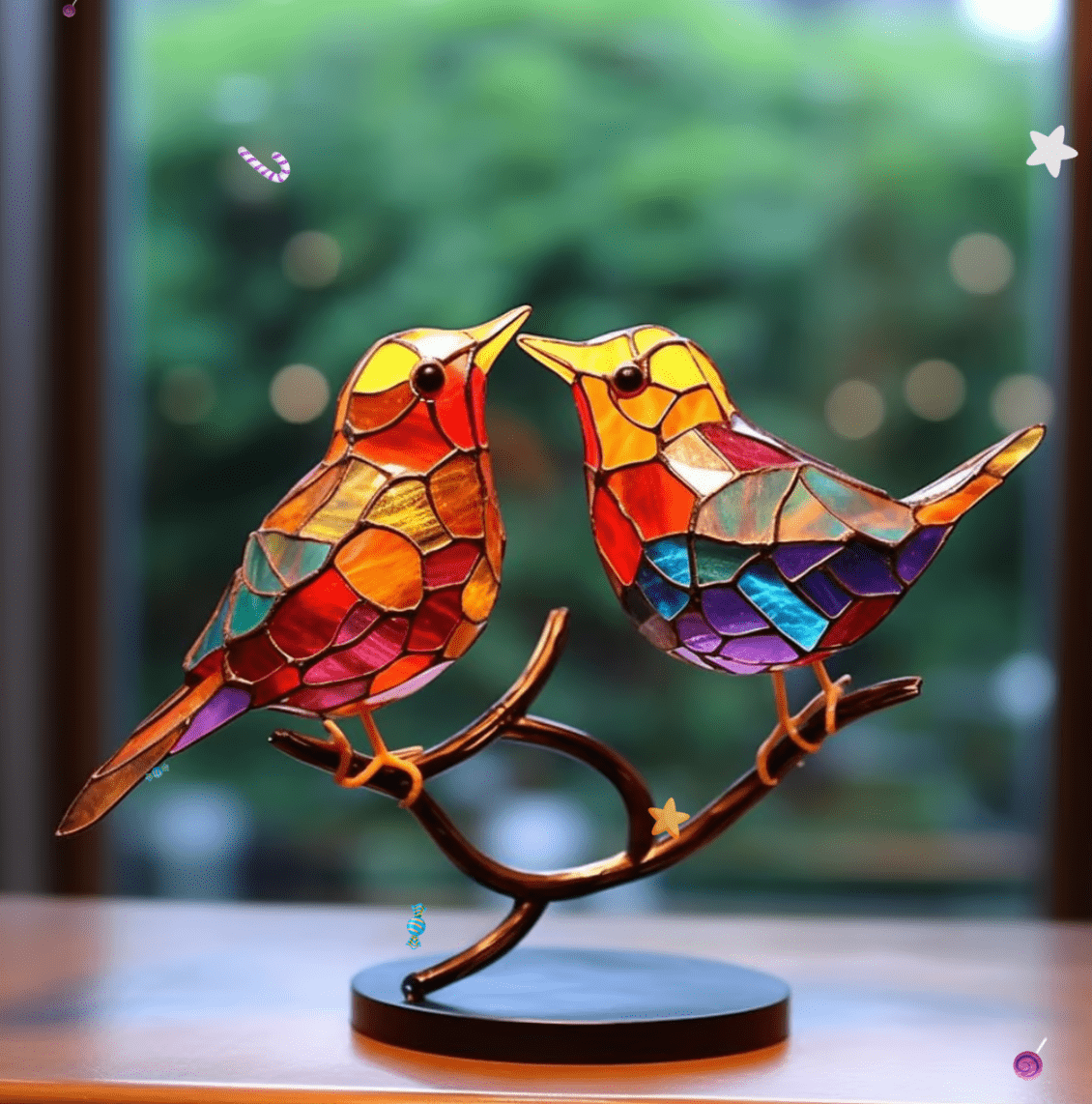 VivaBirds | Ervaar hoe deze glas-in-lood vogels je ruimte vullen met levendige kleuren
