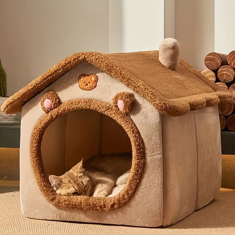 Opvouwbaar Huisdierenbed – Wasbaar Kattenhuisje voor Kleine & Middelgrote Dieren