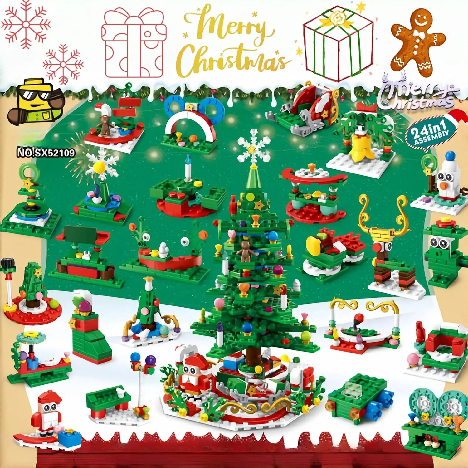 Lumibrix Kinder Adventskalender – 24 Verrassingen met LED-Kerstboom & Creatief Bouwplezier
