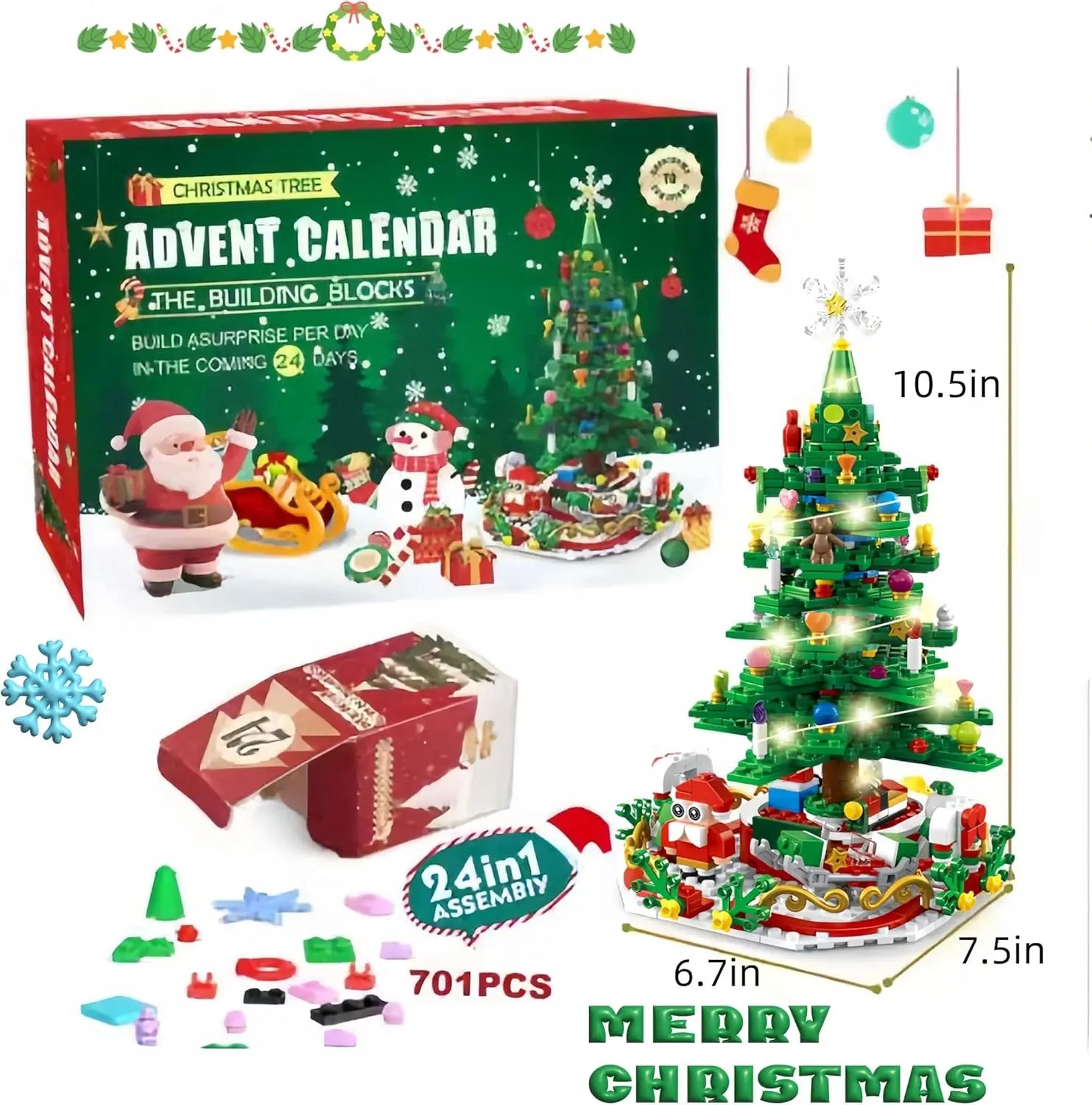 Lumibrix Kinder Adventskalender – 24 Verrassingen met LED-Kerstboom & Creatief Bouwplezier