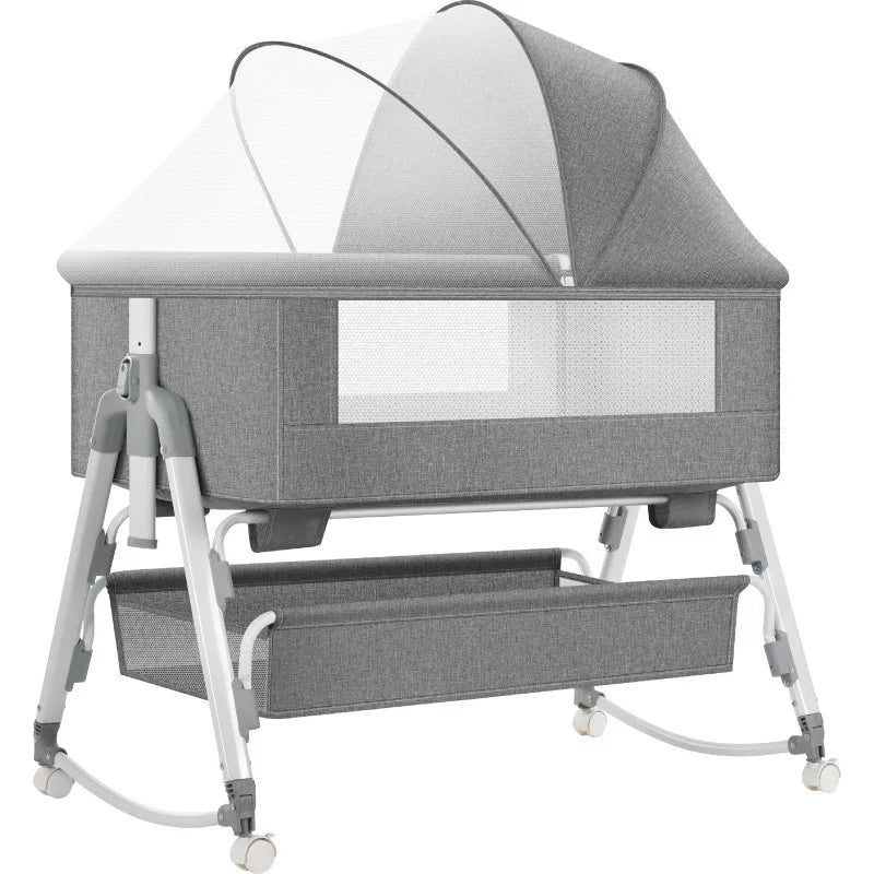 Yellow Portable Baby Cradle – Movable & Comfortable Nest Bed