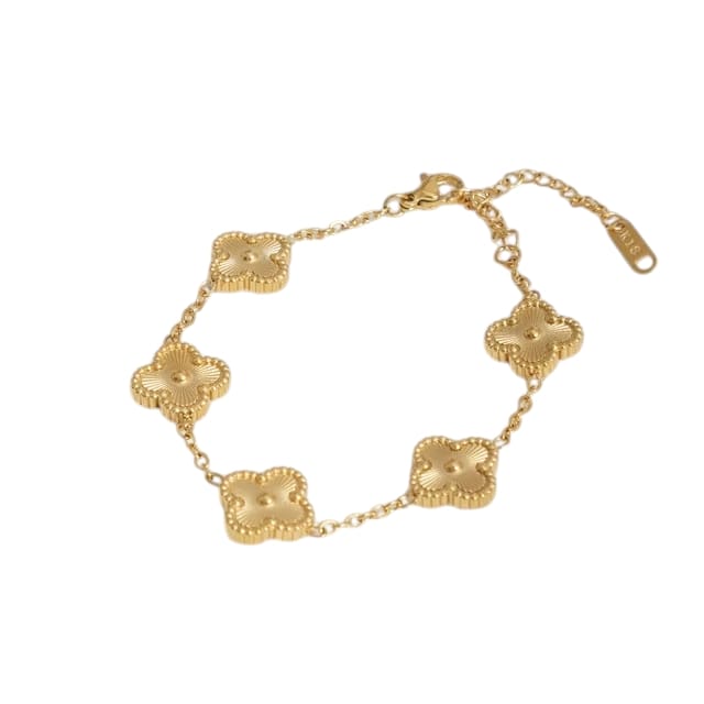Klaverblad Armband – Dubbelzijdige Roestvrijstalen Elegantie