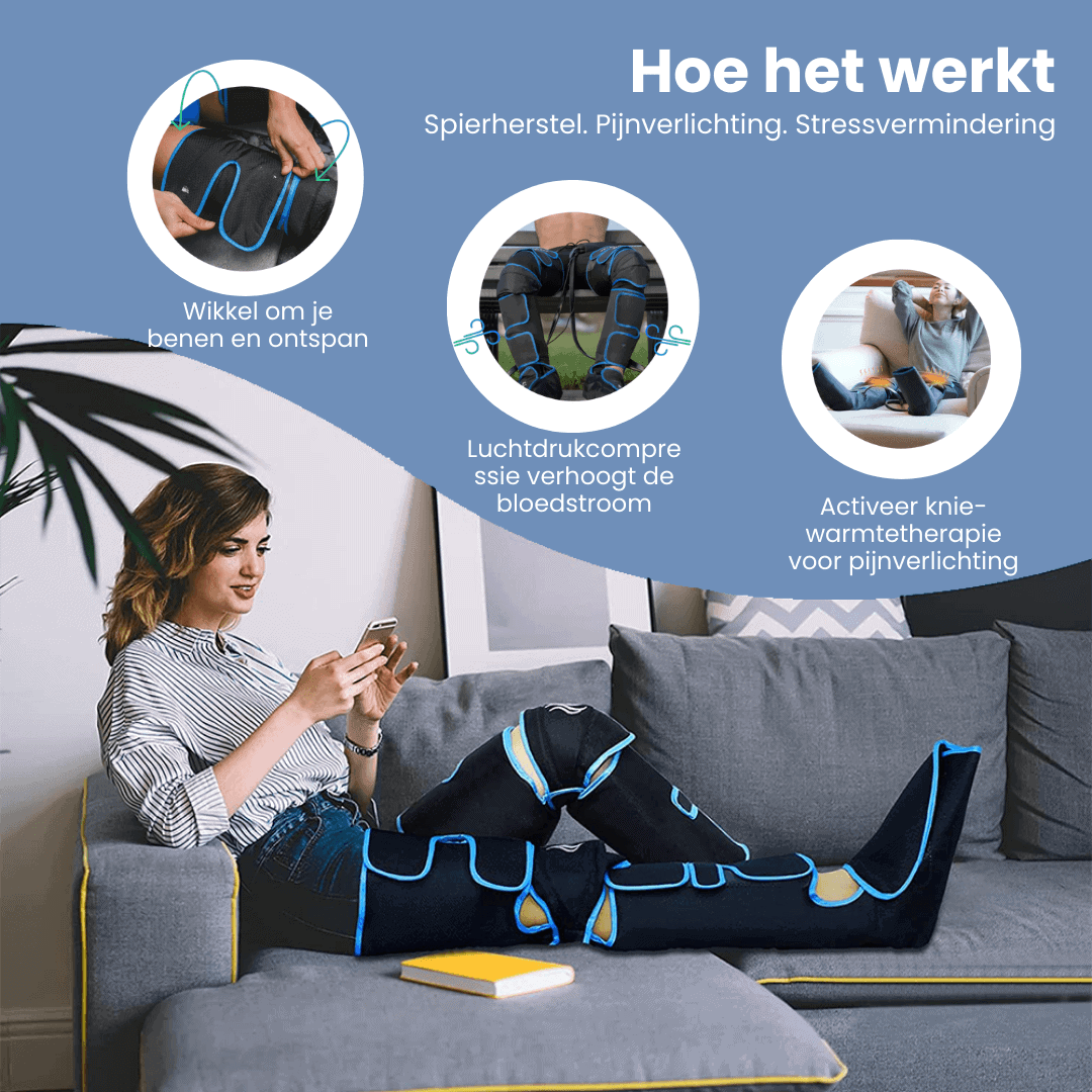 Virelo – 360° luchtdruk-beenmassage met warmte – voor actieve benen