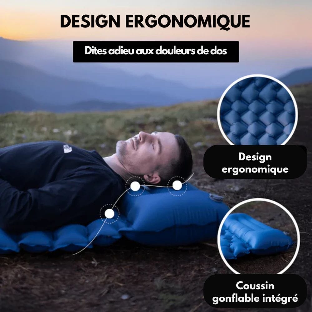 Airtrek – Kampeermatras met voetpomp en kussen – outdoor & reizen