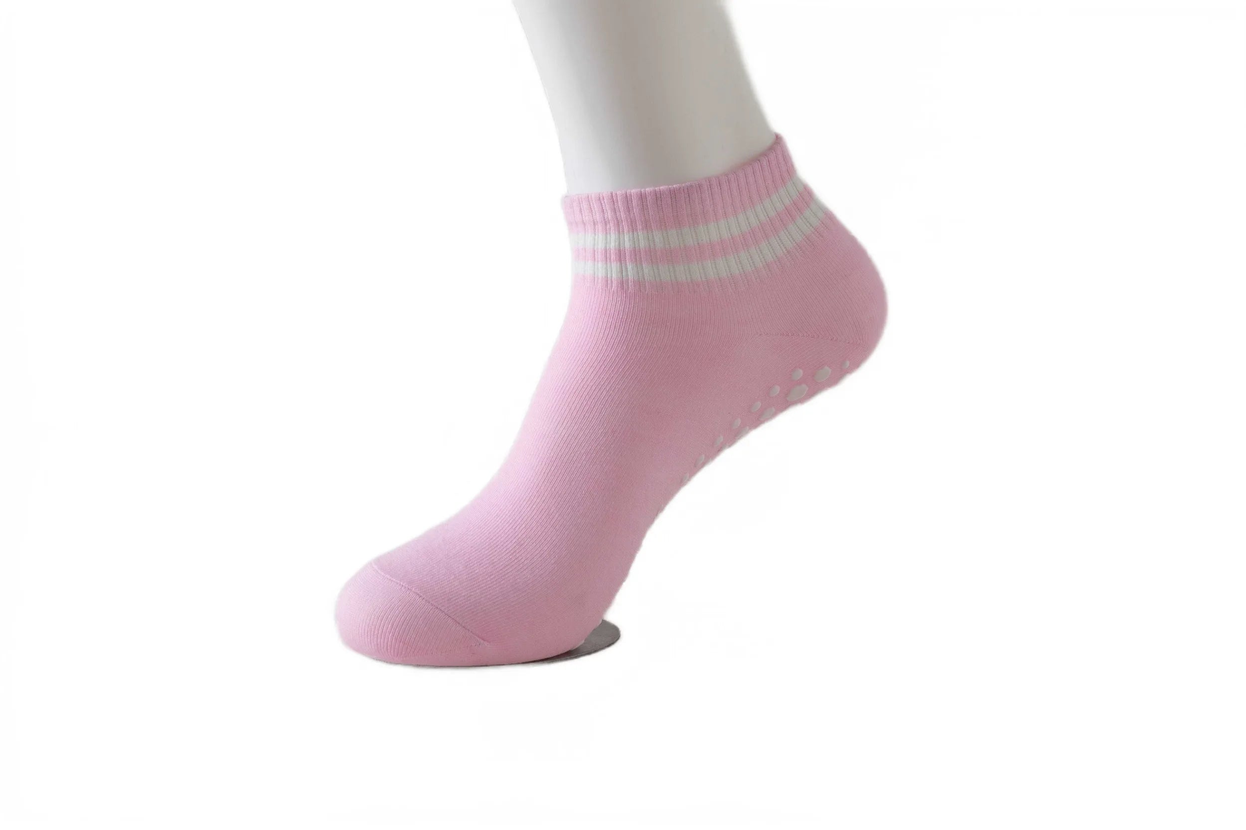 Antislip Sokken voor Vrouwen met Grip voor Pilates en Yoga, Zwart met Witte Strepen 1+1 Gratis