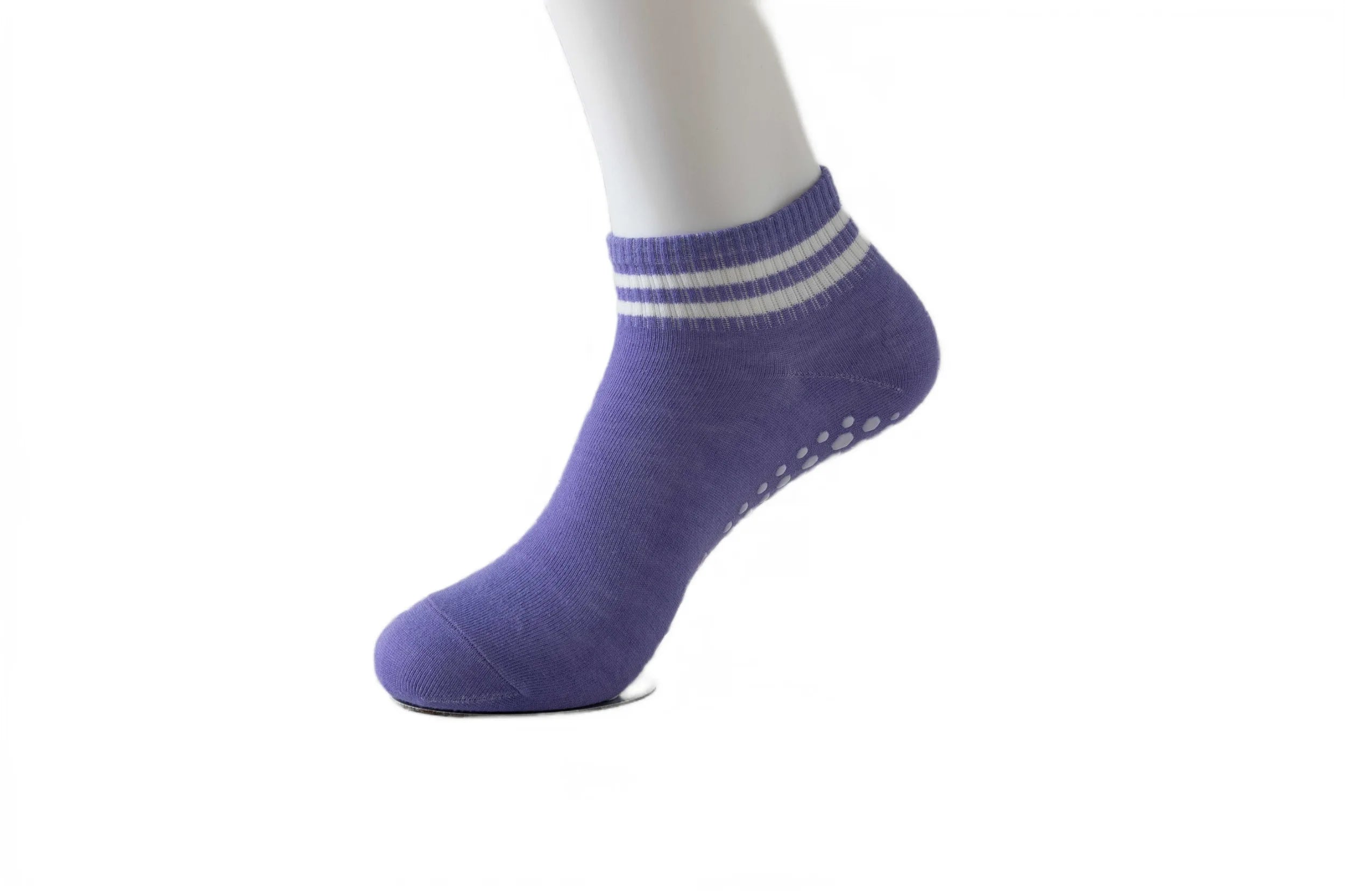 Antislip Sokken voor Vrouwen met Grip voor Pilates en Yoga, Zwart met Witte Strepen 1+1 Gratis