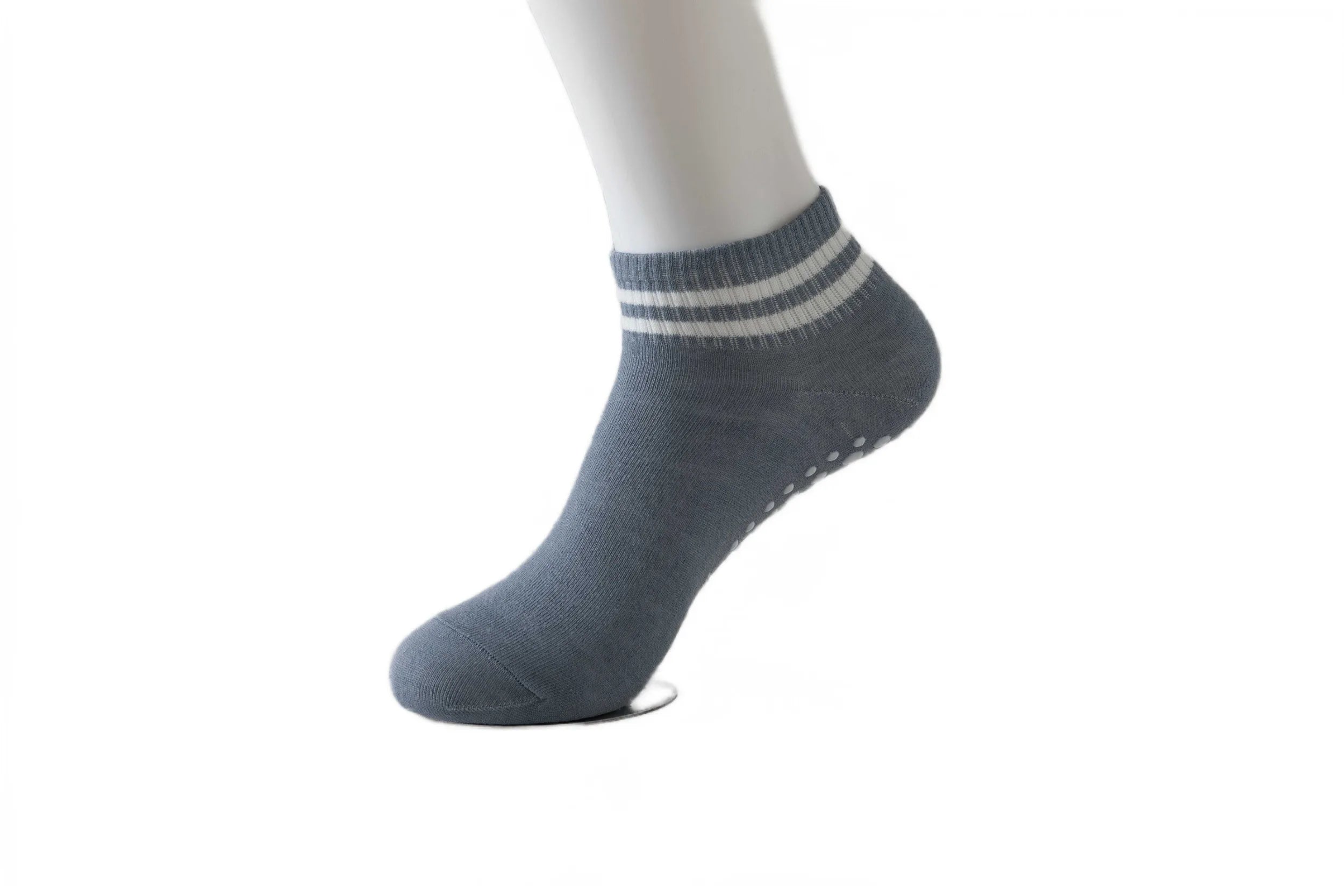 Antislip Sokken voor Vrouwen met Grip voor Pilates en Yoga, Zwart met Witte Strepen 1+1 Gratis