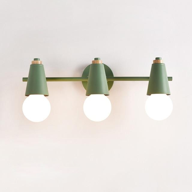 Arivio – Lámpara de pared de metal y madera, diseño moderno de 2 o 3 luces