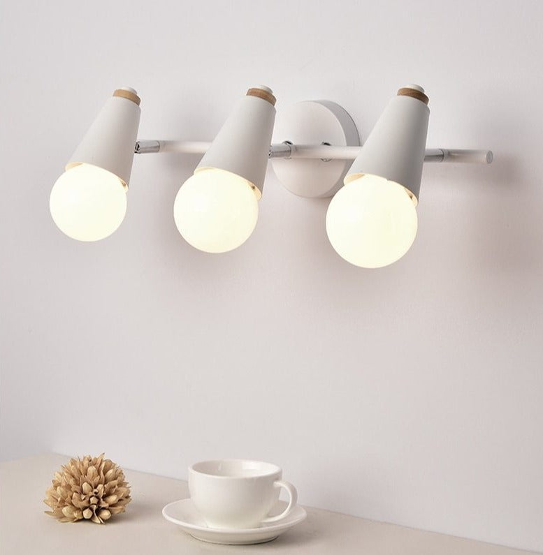 Arivio – Lámpara de pared de metal y madera, diseño moderno de 2 o 3 luces