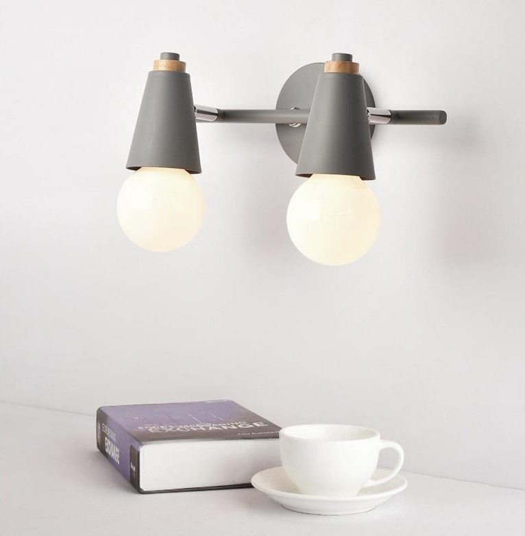 Arivio – Wall lamp of Metal & Wood, 2- or 3-light modern design