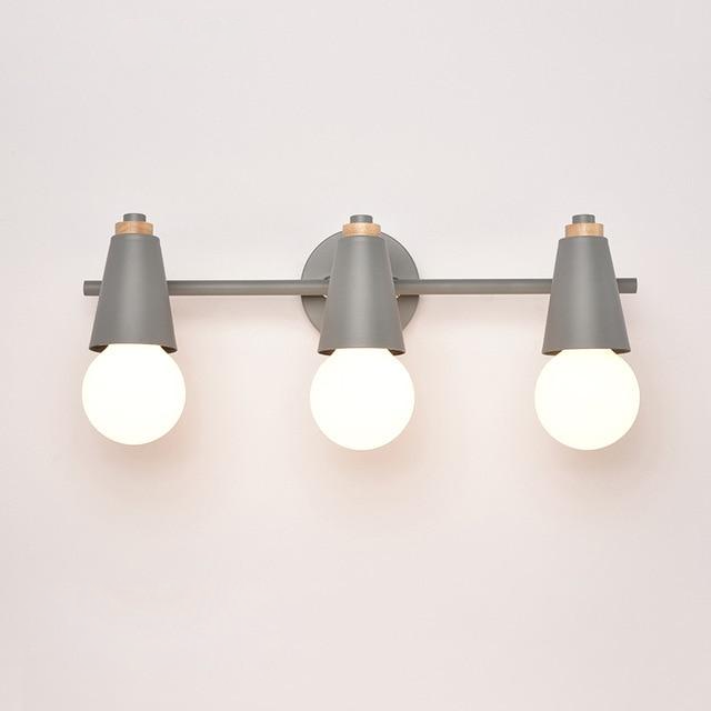 Arivio – Lámpara de pared de metal y madera, diseño moderno de 2 o 3 luces