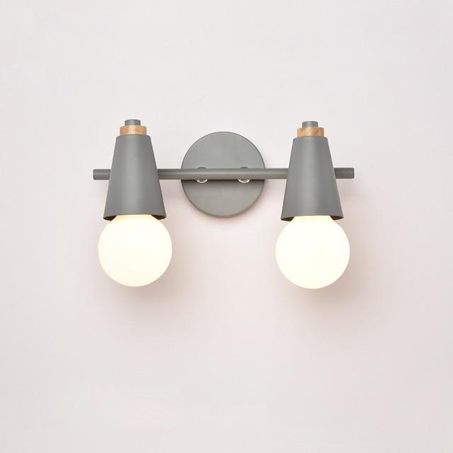 Arivio – Lámpara de pared de metal y madera, diseño moderno de 2 o 3 luces