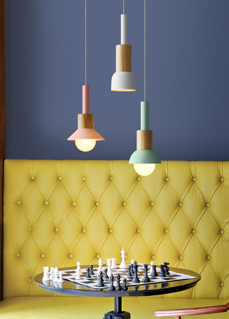 Lumora Home – Pendant Lamp of Metal & Wood, modern E27 design