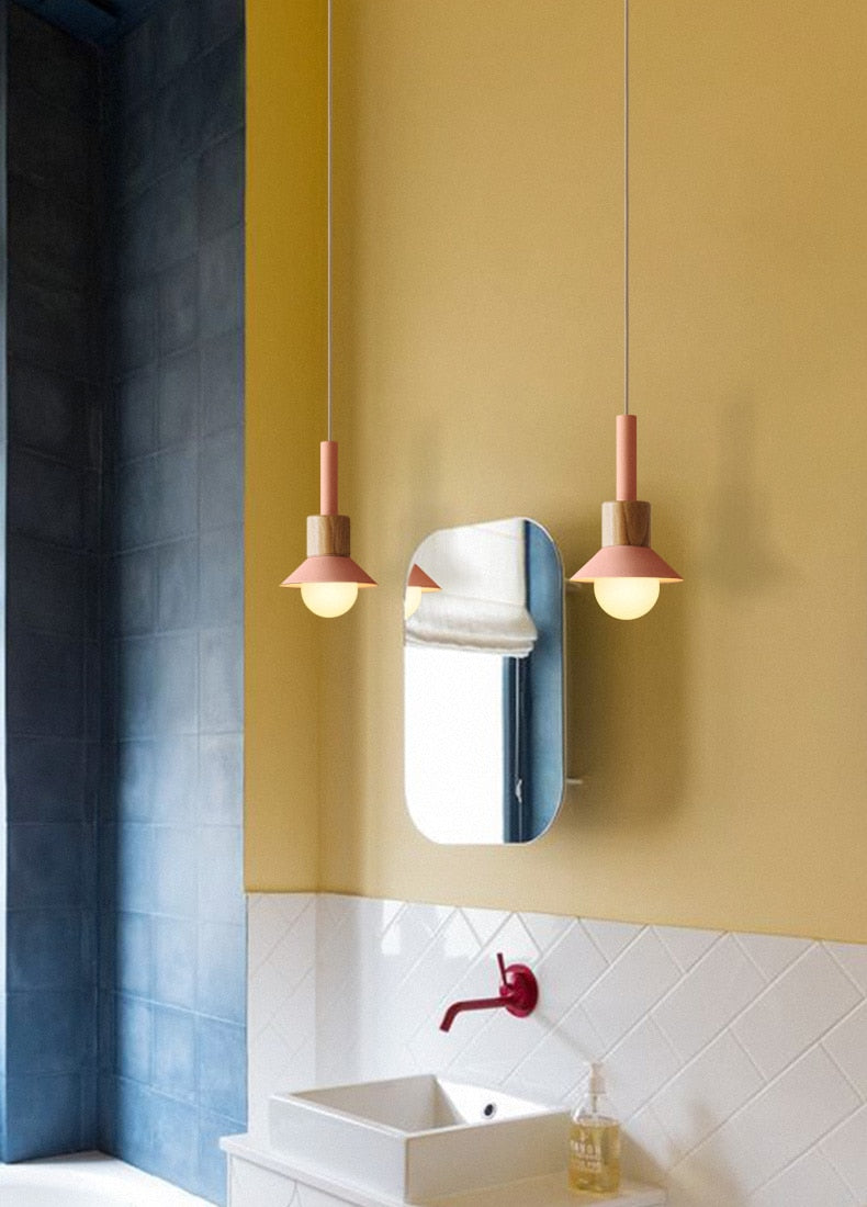 Lumora Home – Pendant Lamp of Metal & Wood, modern E27 design