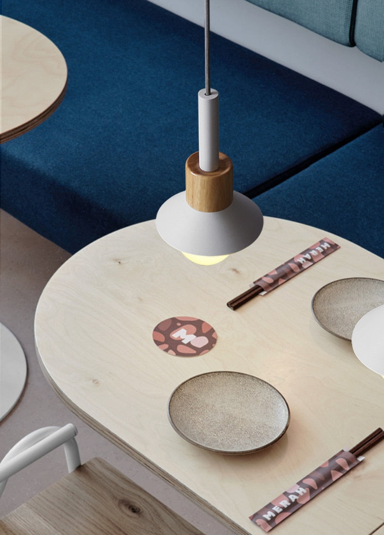 Lumora Home – Pendant Lamp of Metal & Wood, modern E27 design