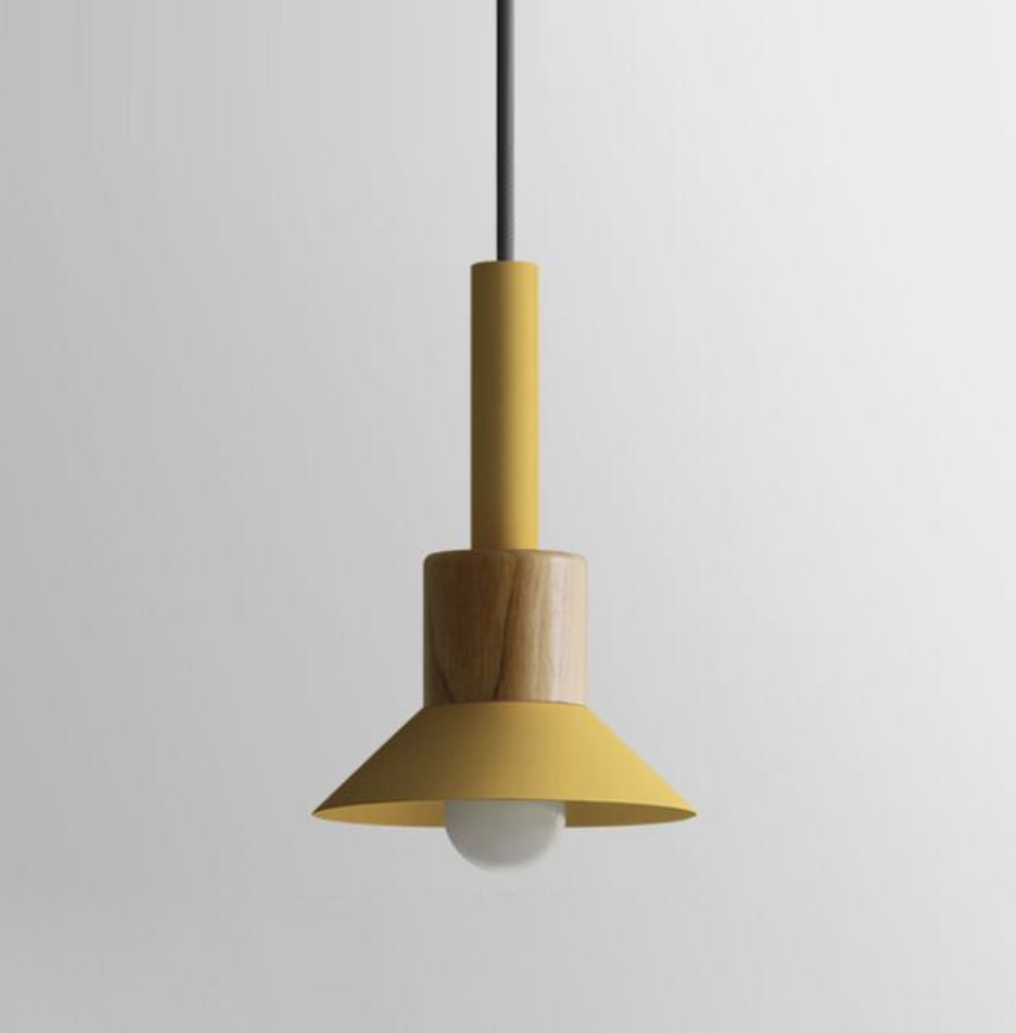 Lumora Home – Pendant Lamp of Metal & Wood, modern E27 design