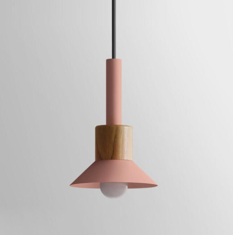 Lumora Home – Pendant Lamp of Metal & Wood, modern E27 design