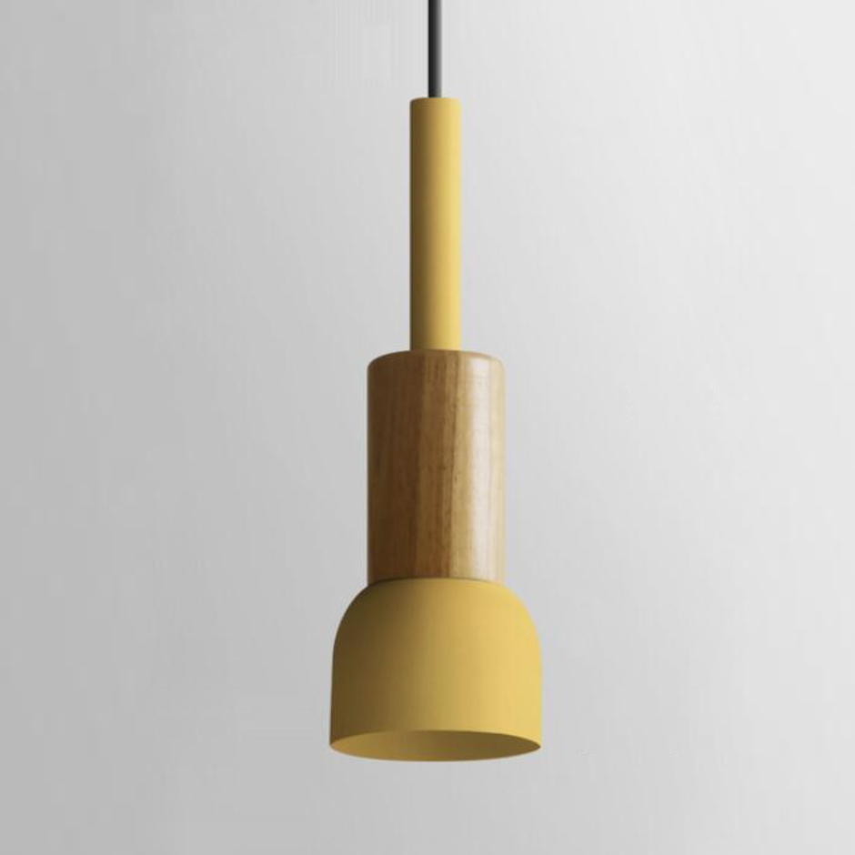 Lumora Home – Pendant Lamp of Metal & Wood, modern E27 design