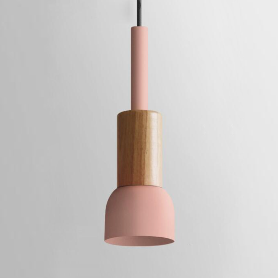 Lumora Home – Pendant Lamp of Metal & Wood, modern E27 design