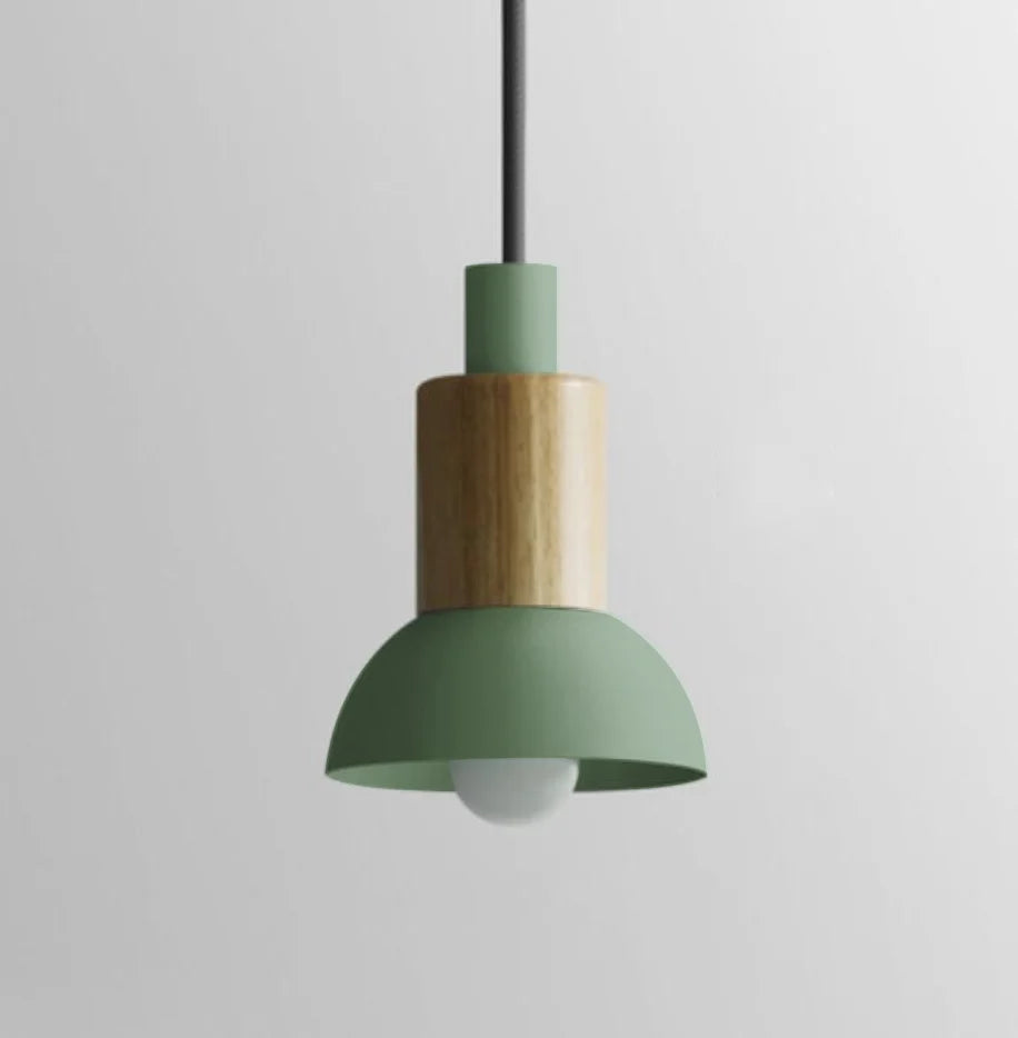 Lumora Home – Pendant Lamp of Metal & Wood, modern E27 design