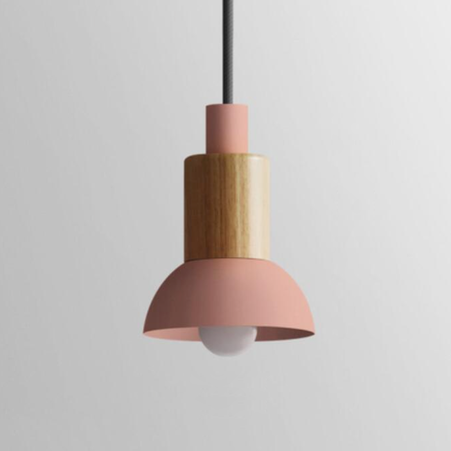 Lumora Home – Pendant Lamp of Metal & Wood, modern E27 design