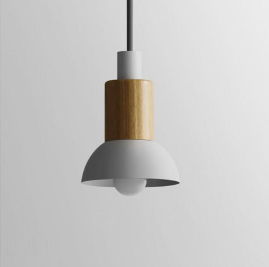 Lumora Home – Pendant Lamp of Metal & Wood, modern E27 design
