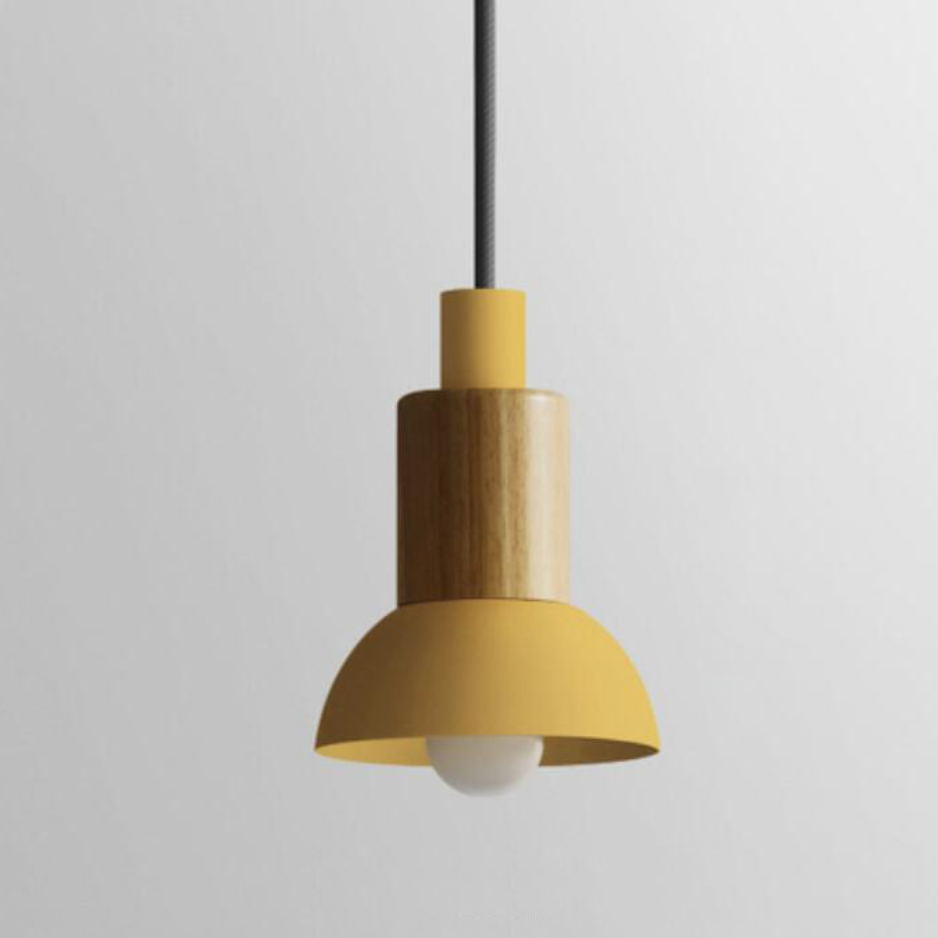 Lumora Home – Pendant Lamp of Metal & Wood, modern E27 design