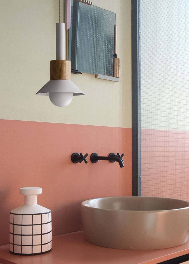 Lumora Home – Pendant Lamp of Metal & Wood, modern E27 design